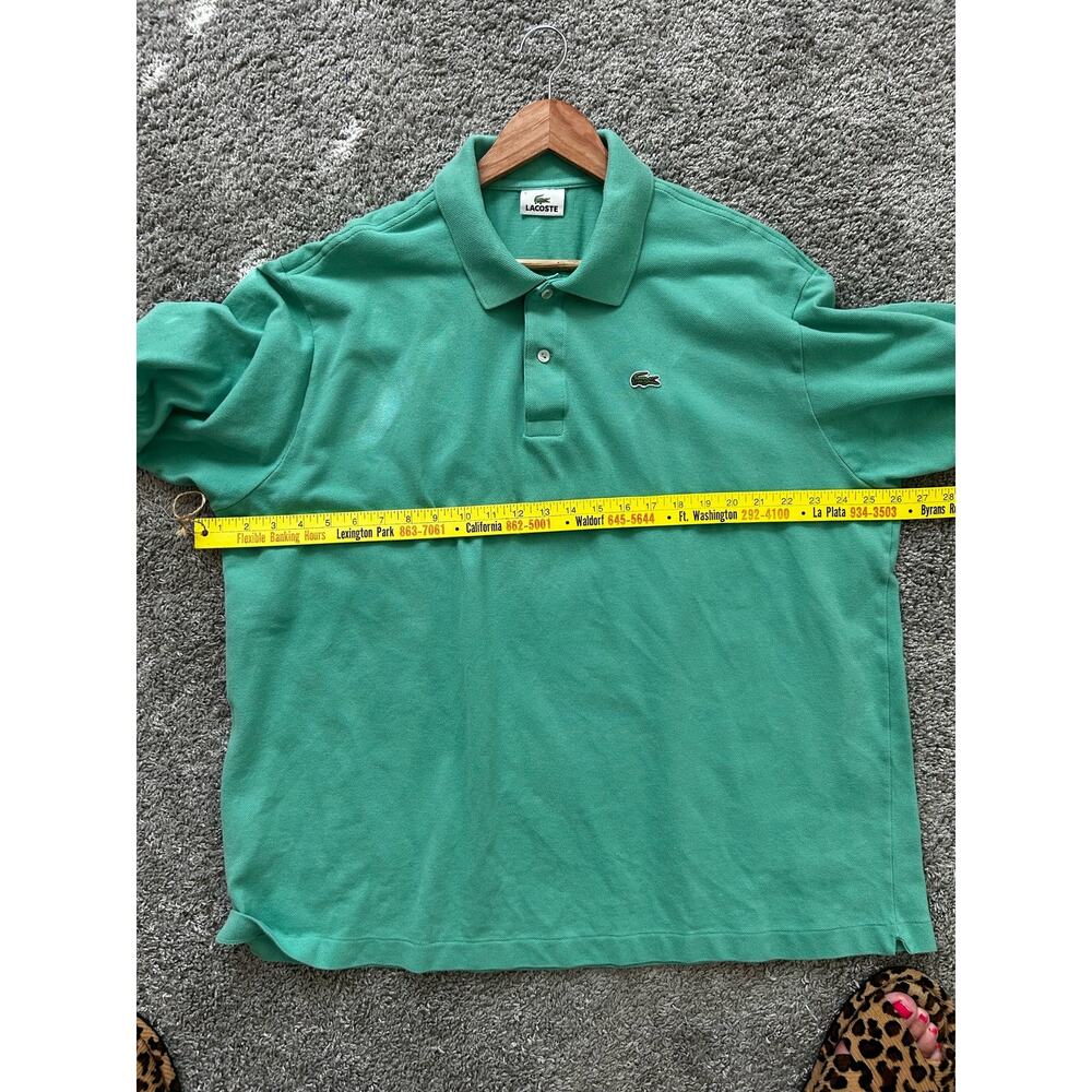 Lacoste Men's Size 9 (French Sizing) Polo Green 100% Cotton Shirt - Picture 4 of 6